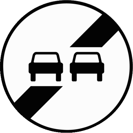 Panneau d'interdiction B34 - Fin d'interdiction de dépasser