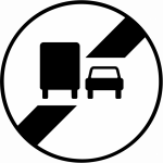 Panneau d'interdiction B34a - Fin d'interdiction de dépasser