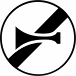 Panneau d'interdiction B35 - Fin d'interdiction de l'usage de l'avertisseur sonore