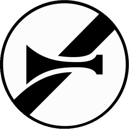 Panneau d'interdiction B35 - Fin d'interdiction de l'usage de l'avertisseur sonore