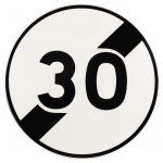 Panneau d'interdiction B33 - Fin de limitation de vitesse (personnalisable)