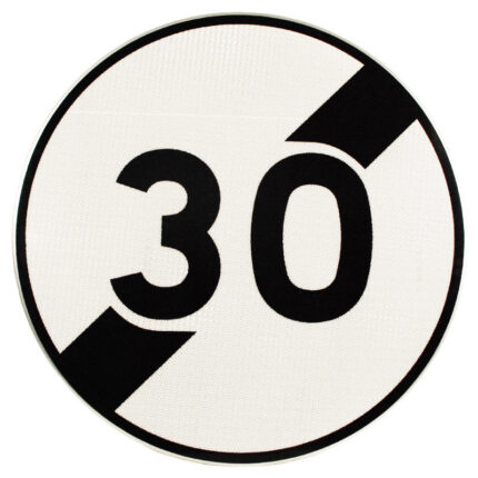 Panneau d'interdiction B33 - Fin de limitation de vitesse (personnalisable)