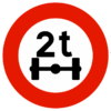 Panneau d'interdiction B13a - Limitation de poids par essieu