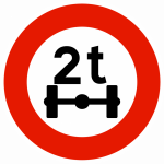 Panneau d'interdiction B13a - Limitation de poids par essieu
