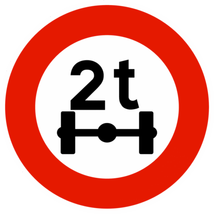 panneau-d-interdictionlimitation-de-poids-par-essieu-b13a Panneau d'interdiction B13a - Limitation de poids par essieu