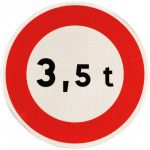 Panneau d'interdiction B13 - Limitation de tonnage