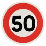 Panneau d'interdiction B14 - Limitation de vitesse (personnalisable)