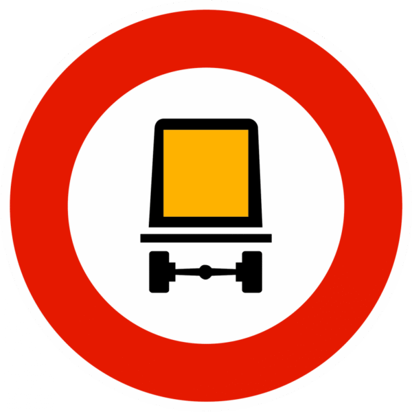 Panneau d'interdiction B18c - Accès interdit aux véhicules transportant des marchandise dangereuses