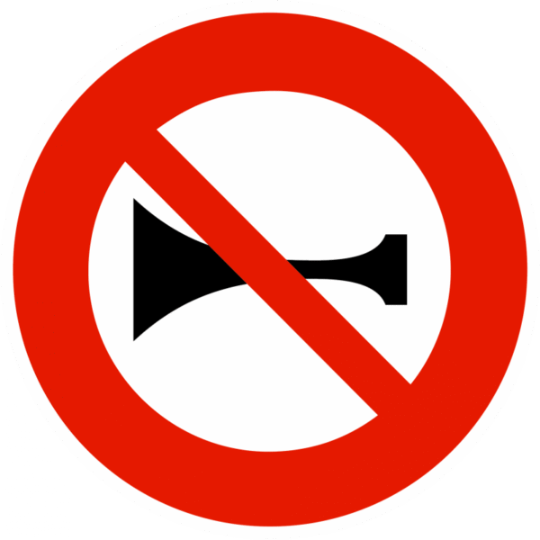 Panneau d'interdiction B16 - Signaux sonores interdits