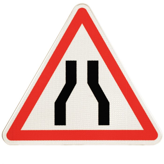 Panneau de danger A3 – Chaussée rétrécie