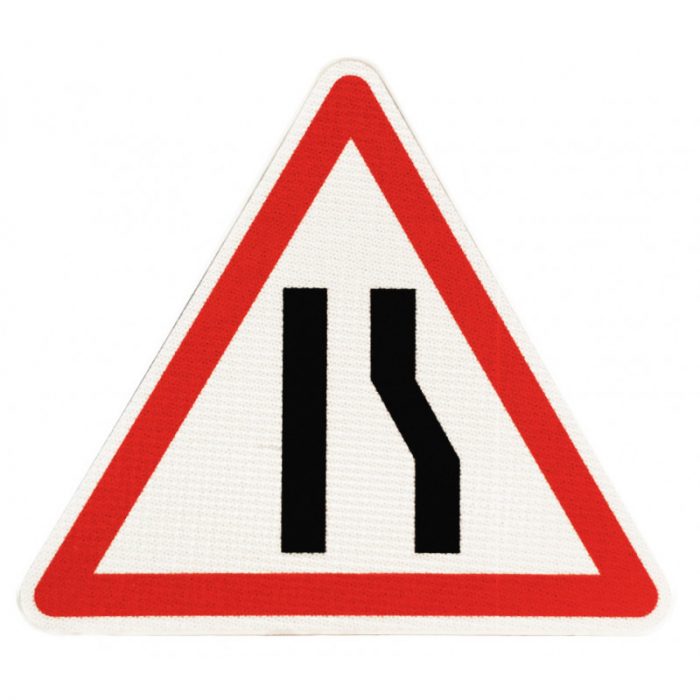 panneau-danger-chaussee-retrecie-par-la-droite-a3a Panneau de danger A3A – Chaussée rétrécie par la droite