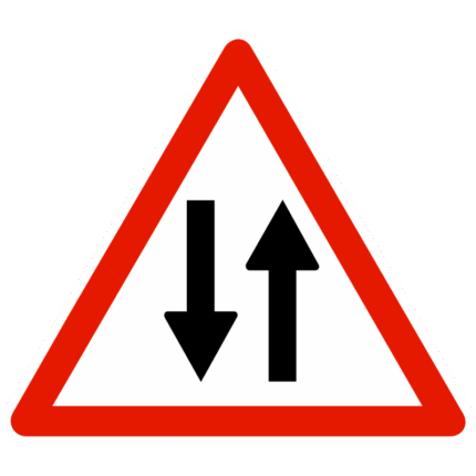 Panneau de danger A18 – Circulation dans les deux sens