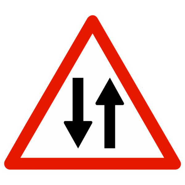Panneau de danger A18 – Circulation dans les deux sens