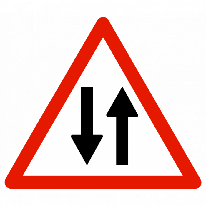 panneau-danger-circulation-dans-les-deux-sens-a18 Panneau de danger A18 – Circulation dans les deux sens