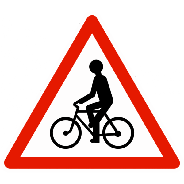 Panneau de danger A21 – Débouché de cyclistes