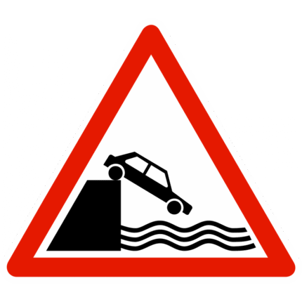 Panneau de danger A20 – Débouché sur un quai ou une berge