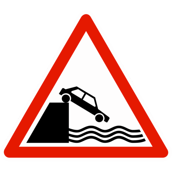 Panneau de danger A20 – Débouché sur un quai ou une berge