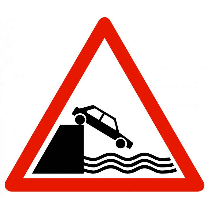 panneau-danger-debouche-sur-un-quai-ou-une-berge-a20 Panneau de danger A20 – Débouché sur un quai ou une berge