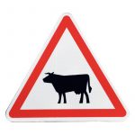 Panneau de danger A15a1 – Passage d’animaux domestiques (vache)