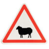 Panneau de danger A15A2 – Passage d’animaux domestiques (mouton)