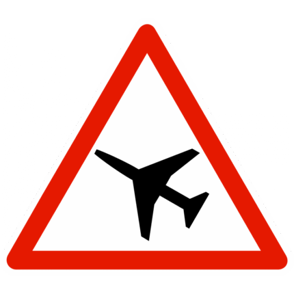 Panneau de danger A23 – Traversée d’une aire de danger aérien