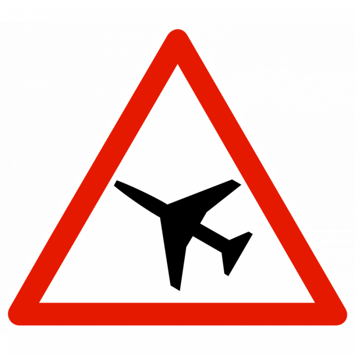 Panneau de danger A23 – Traversée d’une aire de danger aérien