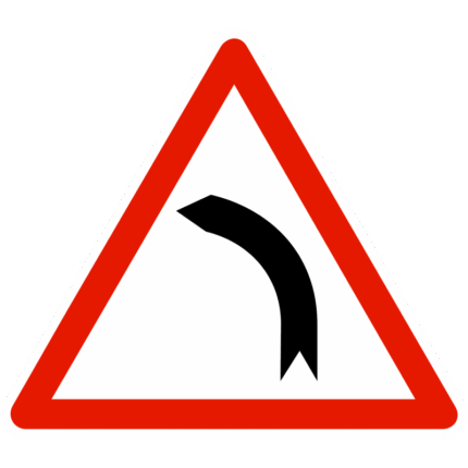Panneau de danger A1B – Virage à gauche