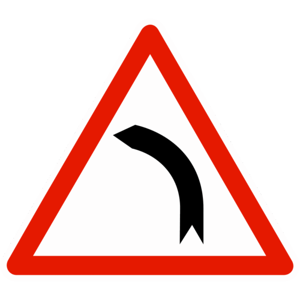Panneau de danger A1B – Virage à gauche
