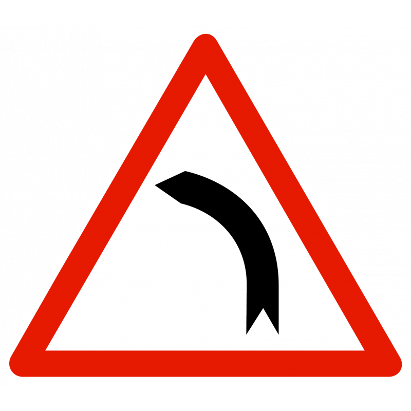 panneau-danger-virage-a-gauche-a1b Panneau de danger A1B – Virage à gauche