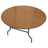 Table pliante ronde diamètre 152 cm Contreplaqué Vernis
