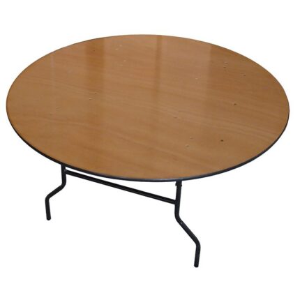 ronde-bois-800 Table pliante ronde diamètre 152 cm Contreplaqué Vernis