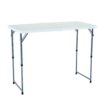 Table 122x61cm LIFETIME - pliante en deux "valise" AJUSTABLE EN HAUTEUR