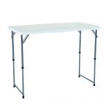 Table 122x61cm LIFETIME - pliante en deux "valise" AJUSTABLE EN HAUTEUR