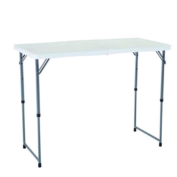 Table 122x61cm LIFETIME - pliante en deux "valise" AJUSTABLE EN HAUTEUR