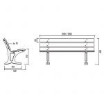 Banc MARIUS 180 cm Bois Exotique Pieds en Fonte RAL 9005