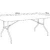 Table rectangulaire pliante XXL 200 x 90