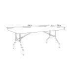 Table rectangulaire pliante XXL 200 x 90