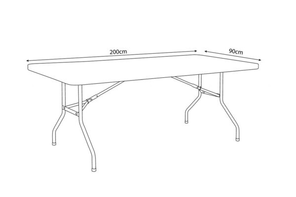 Table rectangulaire pliante XXL 200 x 90