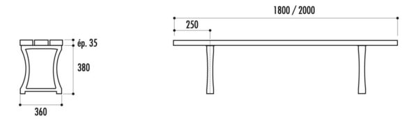 FT-15130-19230 Banquette Pampelune 180 cm