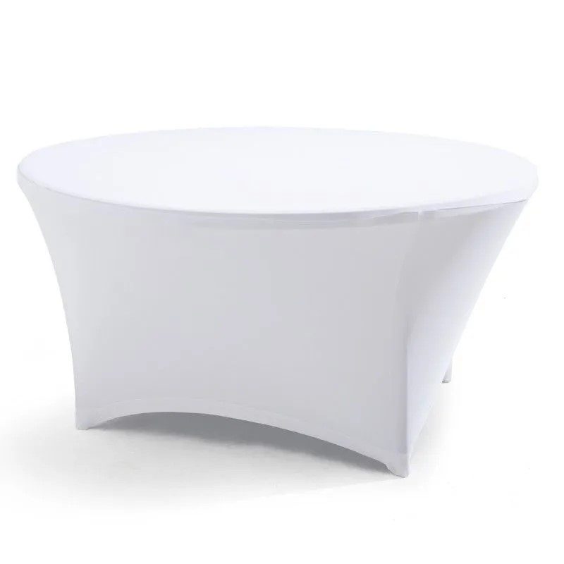 Lot de 2 housses pour table ronde ø 150cm coloris blanc
