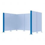 Poteau cache-conteneurs modulable peint sur Galva