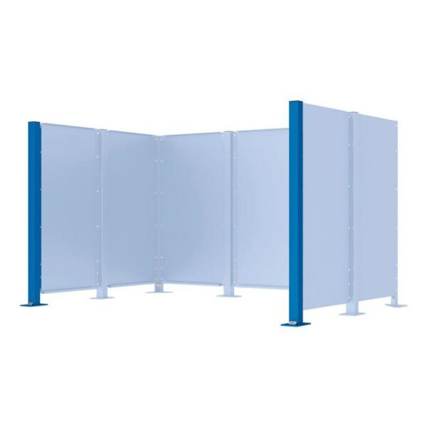 Poteau cache-conteneurs modulable peint sur Galva