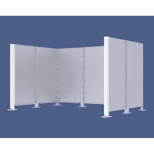 Poteau cache-conteneurs modulable peint sur Galva