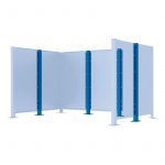 Poteau cache-conteneurs modulable peint sur Galva