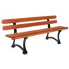 Banc LILI 180 cm Finition Arrondie Bois Exotique Pieds en Fonte RAL 9005