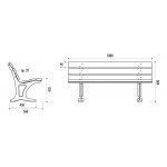 Banc Cologne 180 cm 6 lames en pin traité autoclave