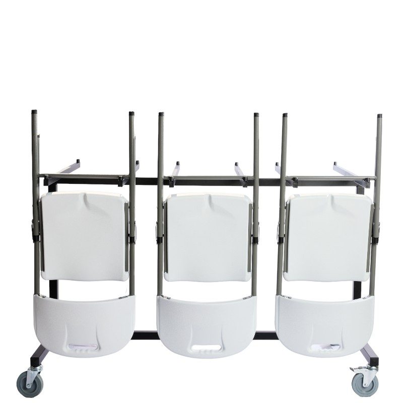 PRODES_CHARIOT_CHAISES plastiques _068- Chariot de 40 chaises pliantes PRO-INTENS PEHD