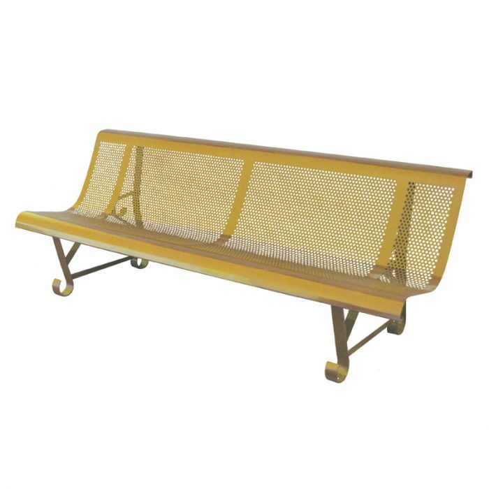 Banc de jardin en fer 2 pieds - trous ronds - longueur 200 cm