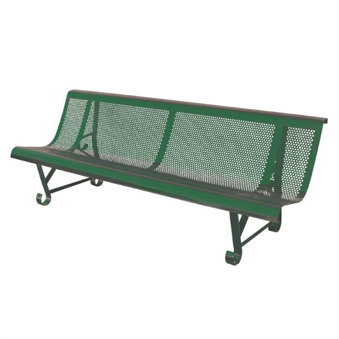 Banc de jardin en fer 2 pieds - trous ronds - longueur 200 cm