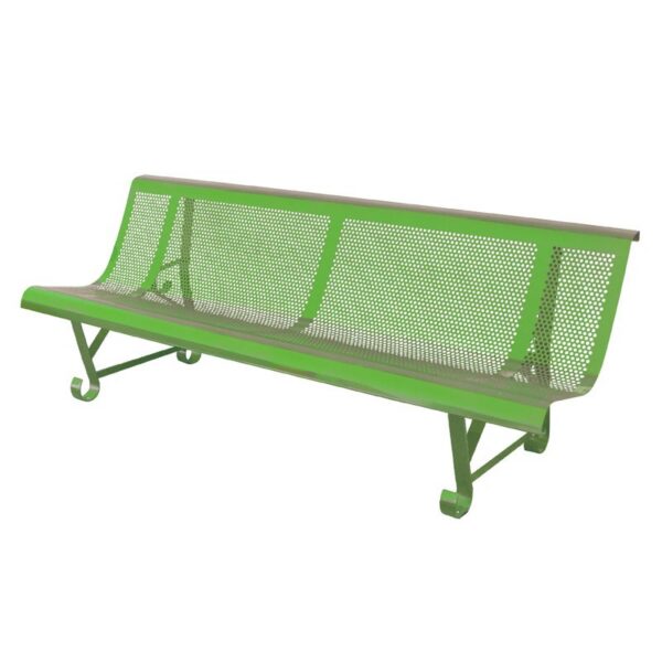 Banc de jardin en fer 2 pieds - trous ronds - longueur 200 cm
